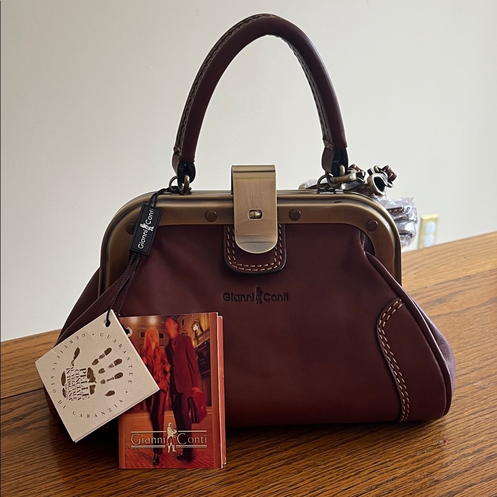 Women's Brown Leather Satchel Gianni Conti —NEW! 100% authentic genuine leather